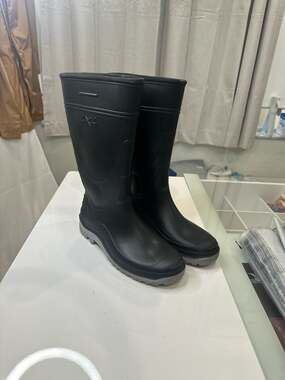 Mil Boots 4X4 Waterproof PVC Industrial Work Rain Boots Black Grey